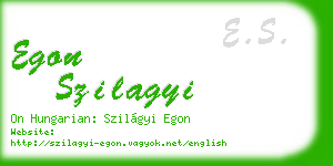 egon szilagyi business card
